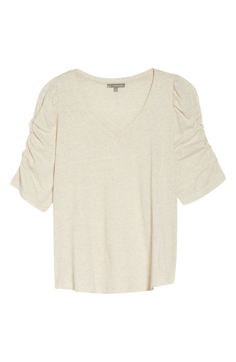 Wit & Wisdom Ruched Sleeve Top, Alternate, color, 