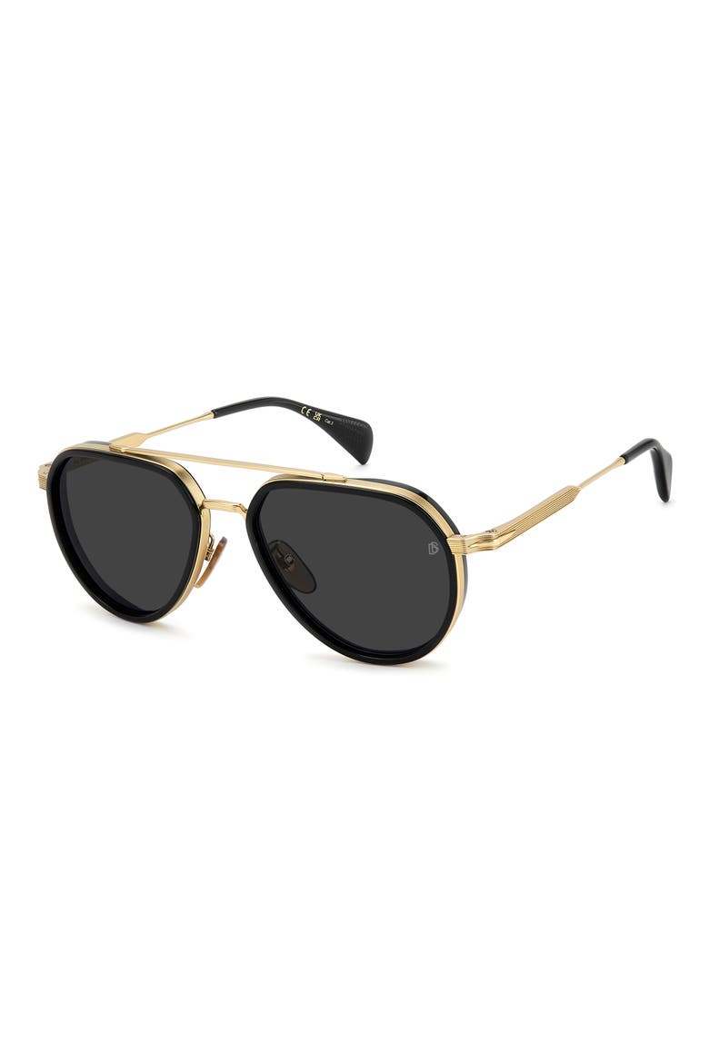 57mm Pilot Sunglasses, Alternate, color, GOLD BLACK/ GREY AR