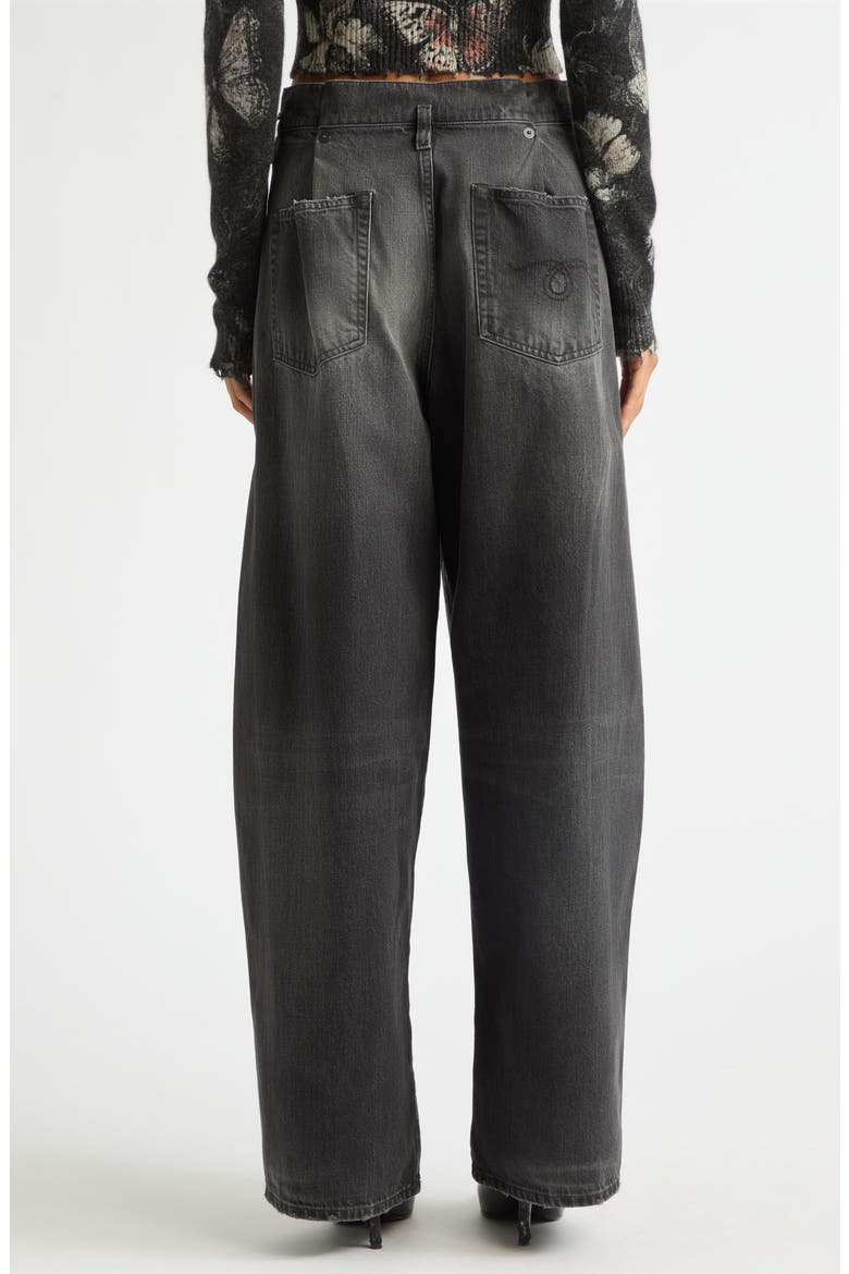 Pleated Waistband Wide Leg Jeans, Alternate, color, WILSON BLACK