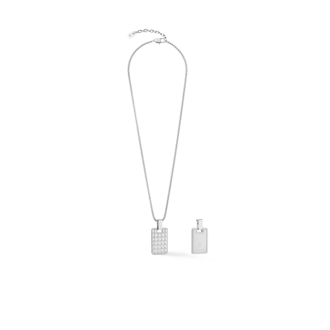 Spikes Silver Stainless Steel Necklace With Reversible Pendant
