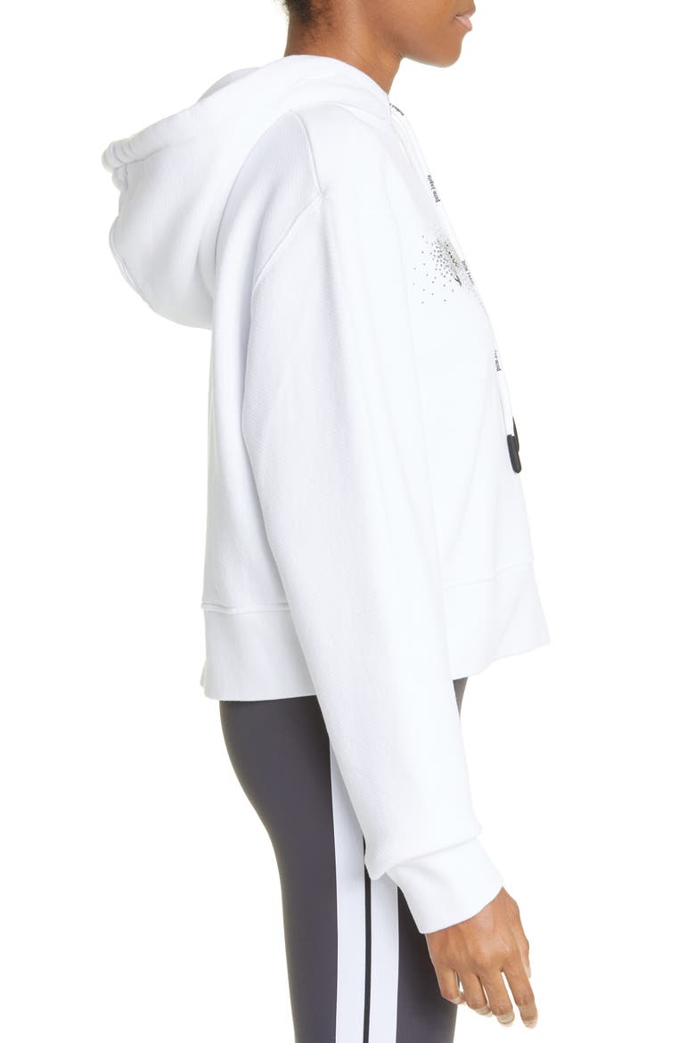 Crystal Spray Logo Graphic Hoodie, Alternate, color, WHITE BLACK