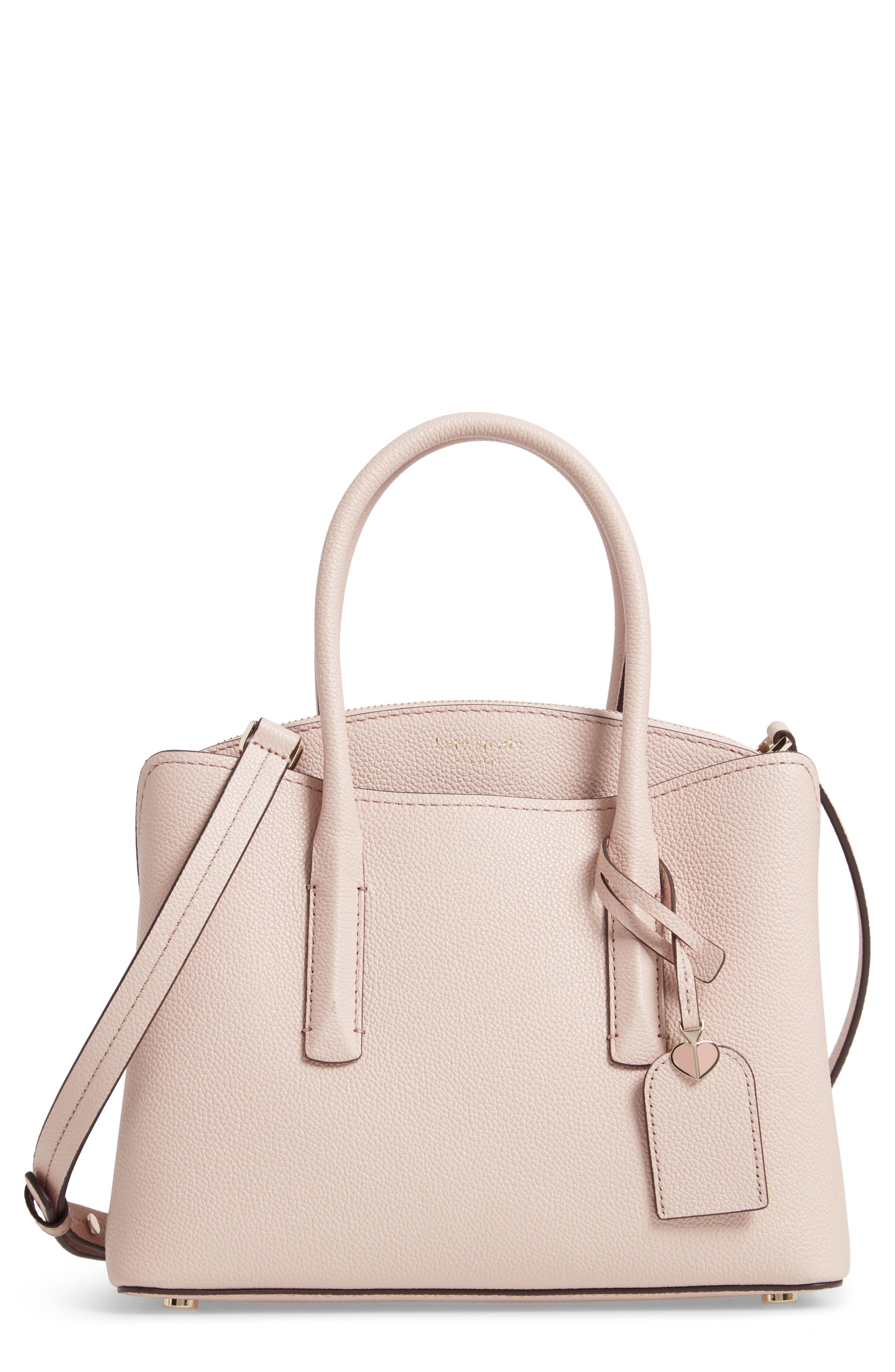 medium margaux leather satchel, Main, color, PALE VELLUM