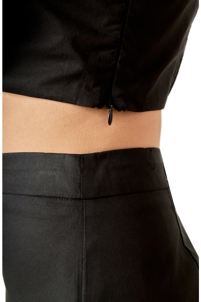 High Waist Column Midi Skirt, Alternate, color, BLACK