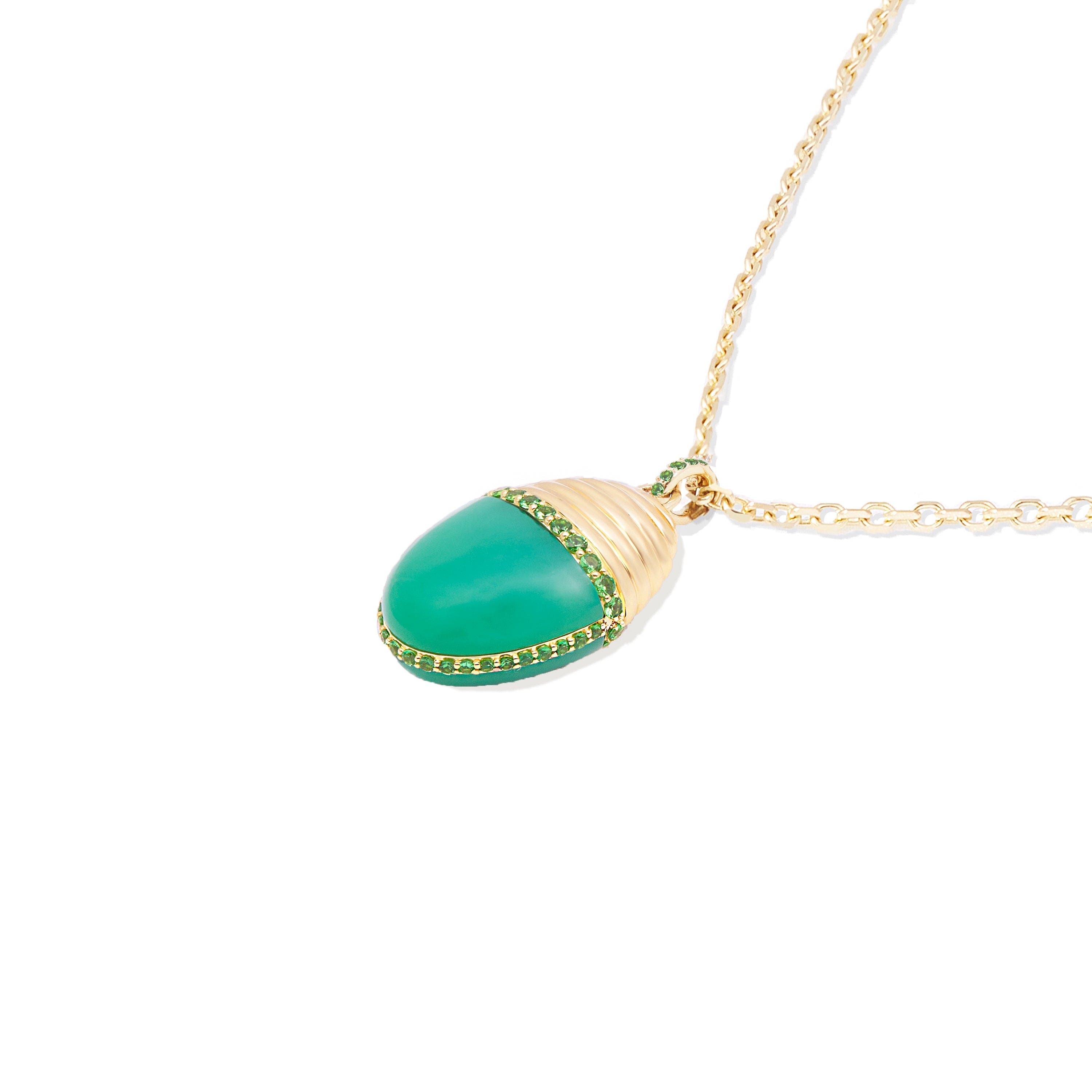 Chrysoprase & Tsavorite-Gold