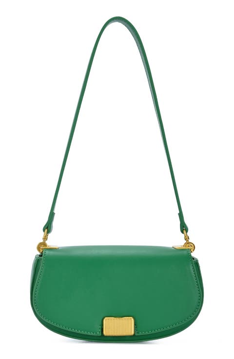 Rib Buckle Shoulder Bag