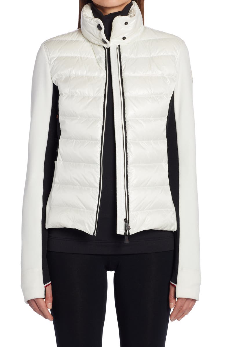 Moncler Grenoble Quilted Down & Knit Cardigan, Main, color, 