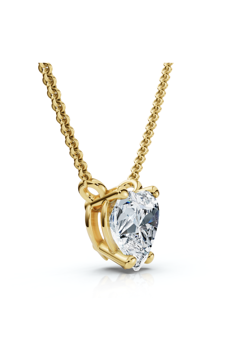 Bliss Diamond Certified 3Ct Heart Solitaire Diamond Pendant Necklace 14k Gold Lab Grown, Main, color, Yellow Gold