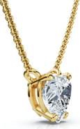Bliss Diamond Certified 3Ct Heart Solitaire Diamond Pendant Necklace 14k Gold Lab Grown