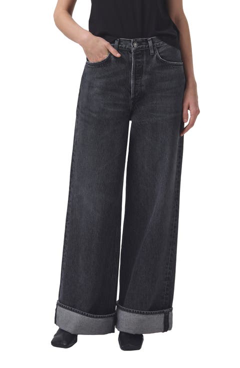 Dame Cuffed Organic Cotton Wide Leg Jeans (Ditch)