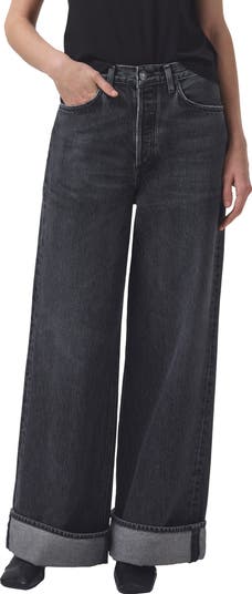 AGOLDE Dame Cuffed Organic Cotton Wide Leg Jeans | Nordstrom