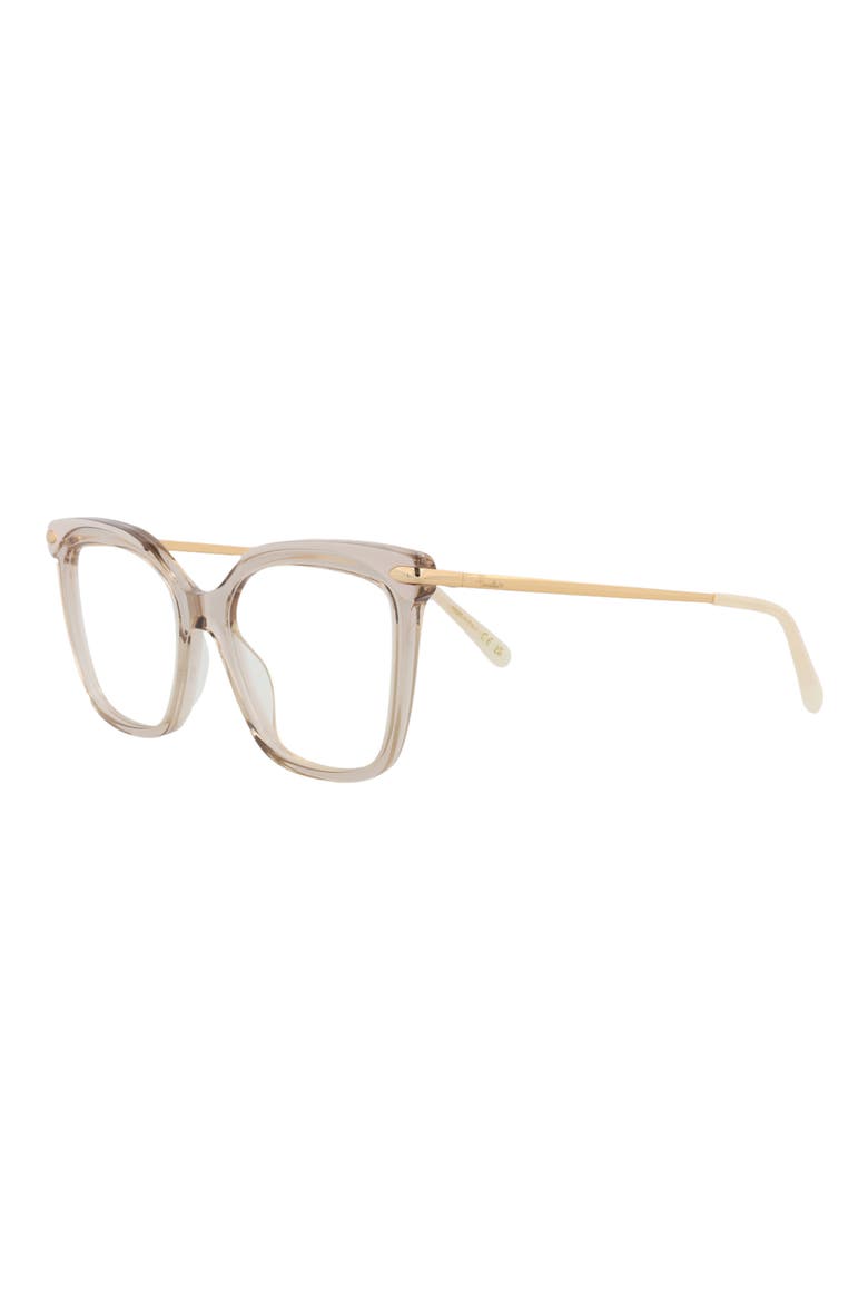 Novelty 52mm Square Optical Glasses, Alternate, color, BEIGE GOLD TRANSPARENT