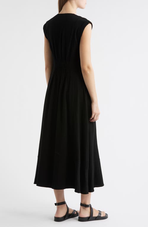 Melloday Cap Sleeve Maxi Dress In Black