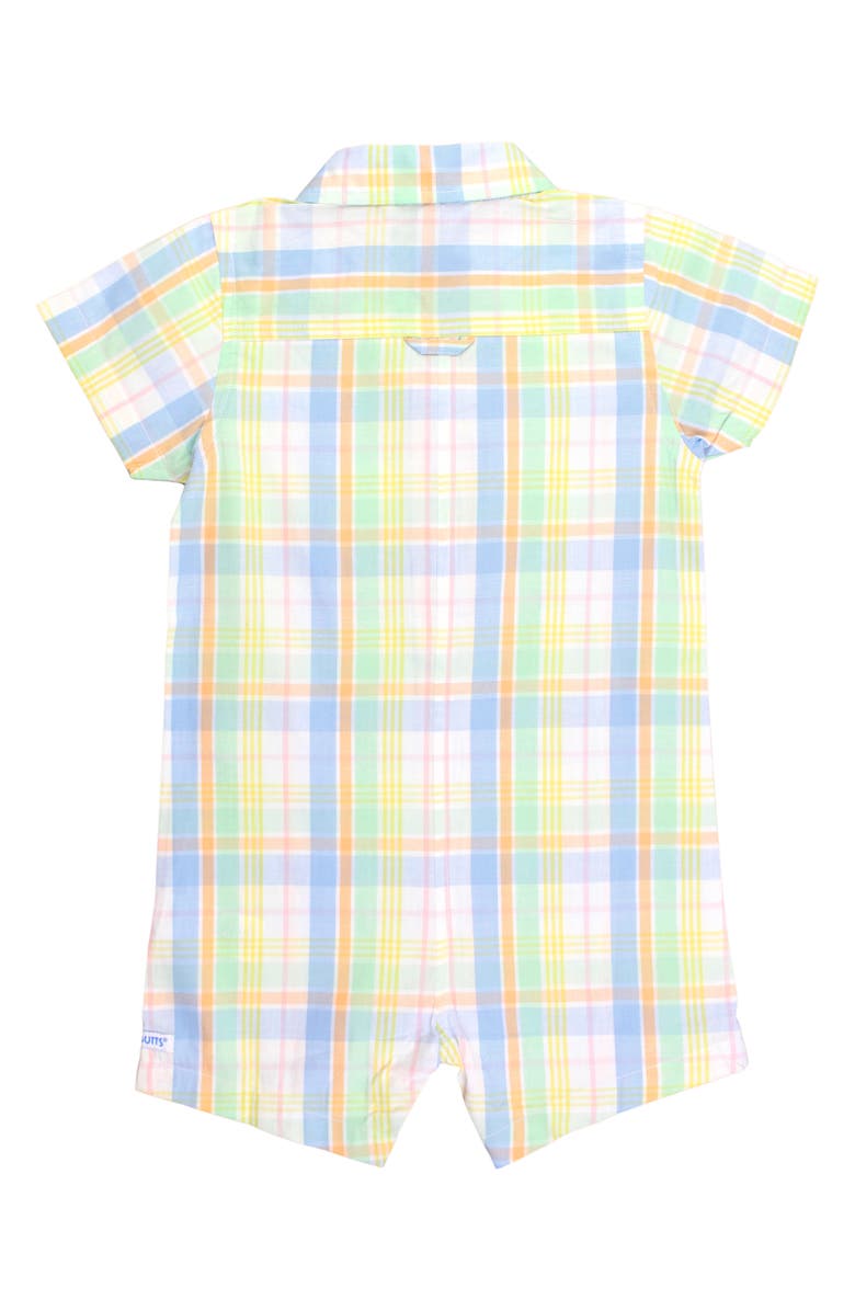 RuggedButts Rainbow Plaid Cotton Romper, Alternate, color, 