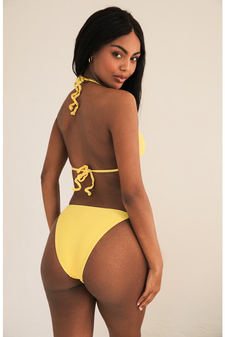 Halle Cheeky Bikini Bottom, Alternate, color, Sunshine Waffle