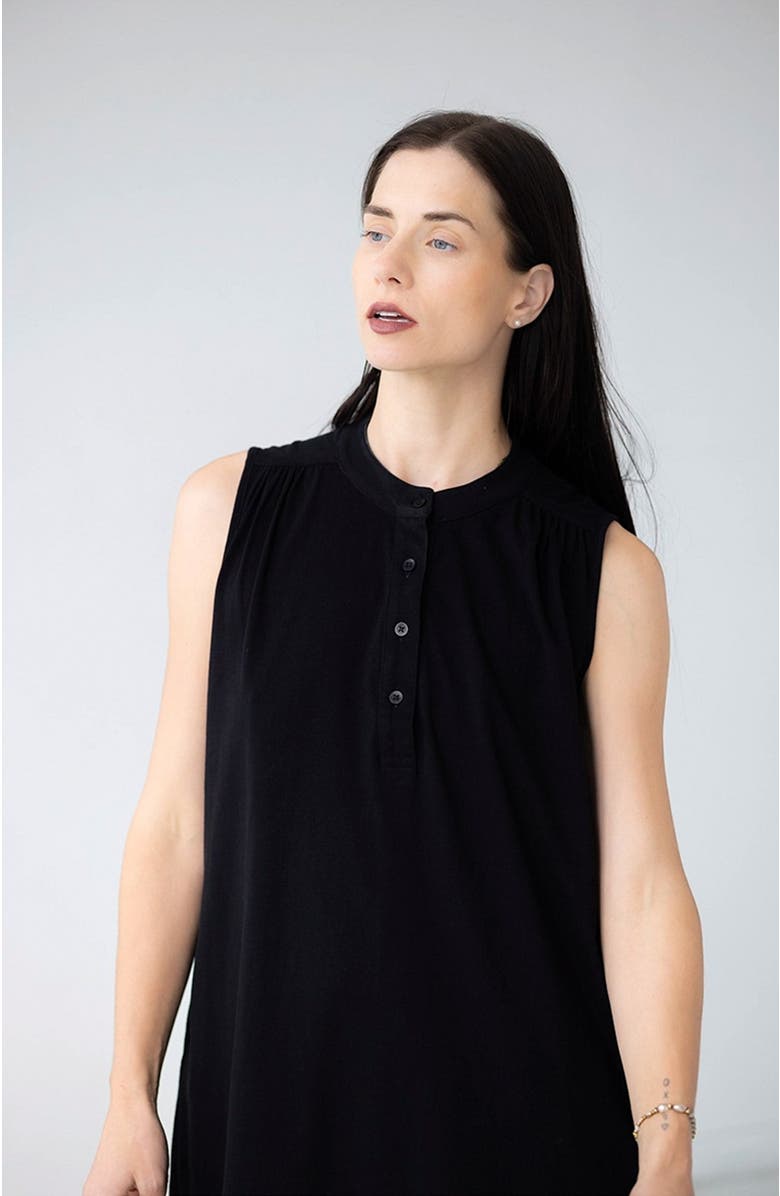 SALUA Aisha Relaxed Sleeveless Sleep Maxi Tunic, Alternate, color, Black