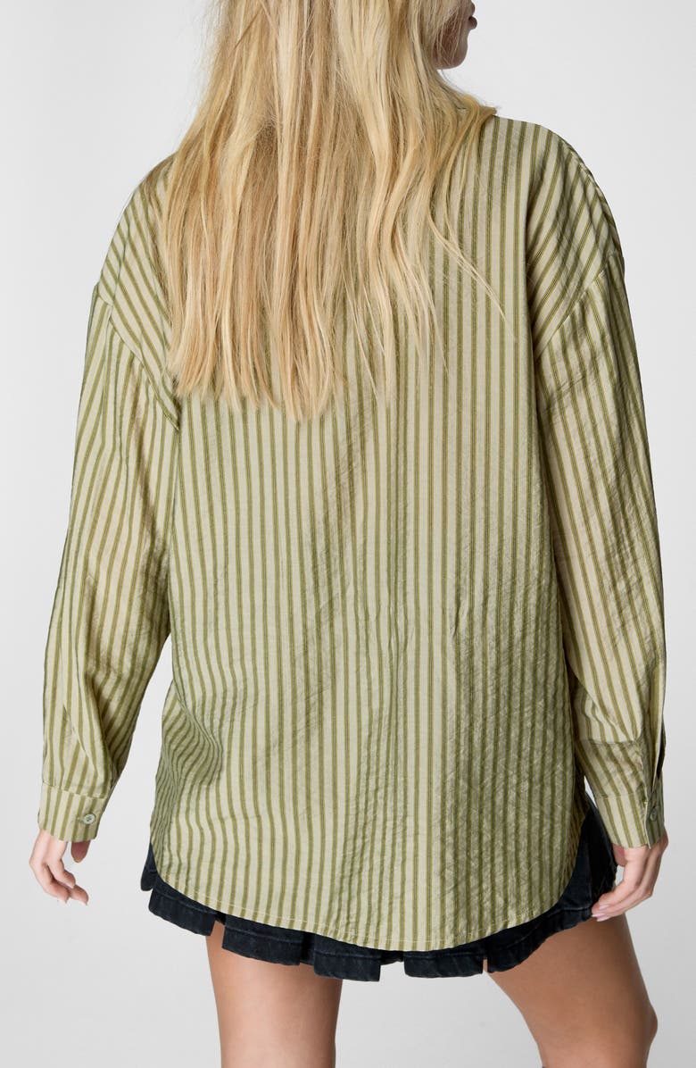 NASTY GAL Stripe Oversize Button-Up Shirt, Alternate, color,