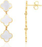 The Lovery Fine Jewelry Mother of Pearl Clover Dangle Earrings