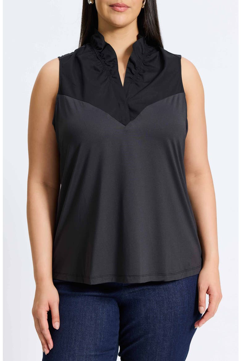 Tammy Ruffle Sleeveless Top, Main, color, BLACK