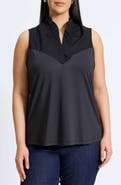 Foxcroft Tammy Ruffle Sleeveless Top