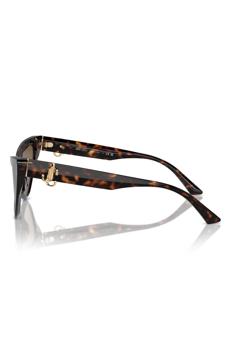 Jimmy Choo 55mm Cat Eye Sunglasses, Alternate, color, Havana / Dark Brown