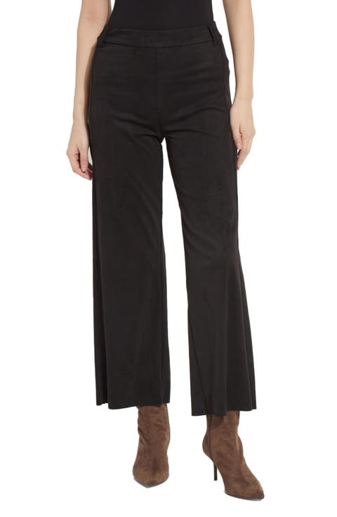 Vionette Faux Suede Wide Leg Pants