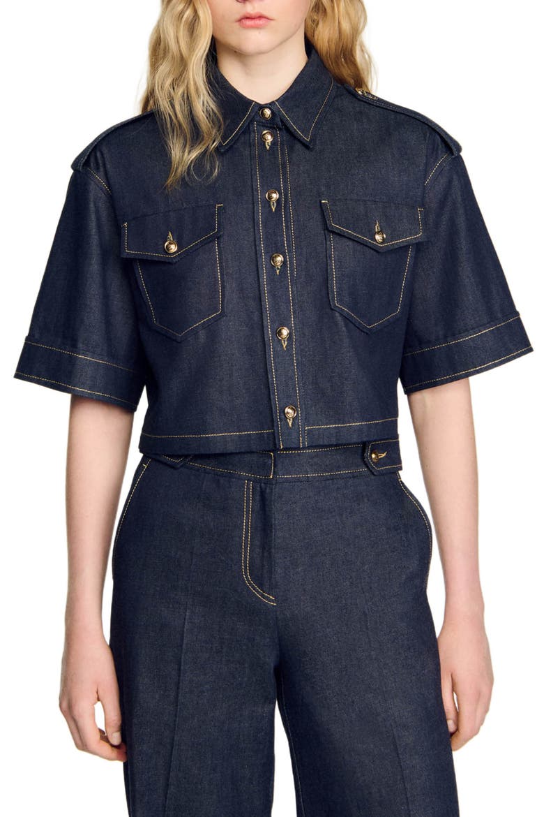 Denim shirt, Main, color, Deep blue