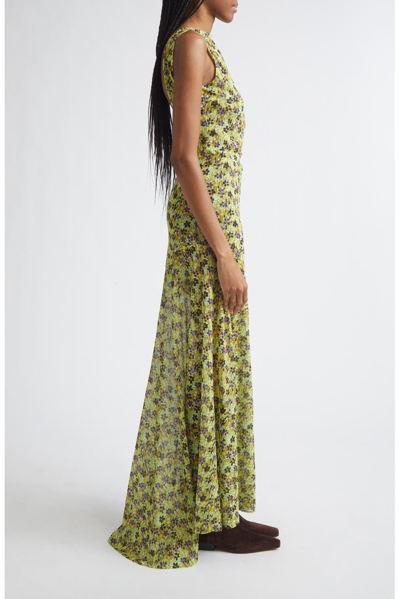 Fens Floral Open Back Chiffon Maxi Dress, Alternate, color, GREEN MULTI