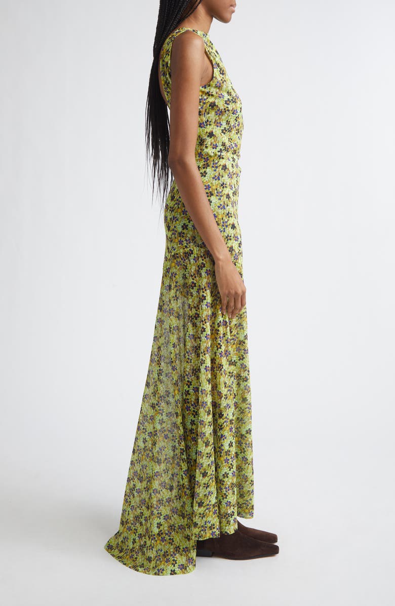 Siedrés Fens Floral Open Back Chiffon Maxi Dress, Alternate, color, Green Multi