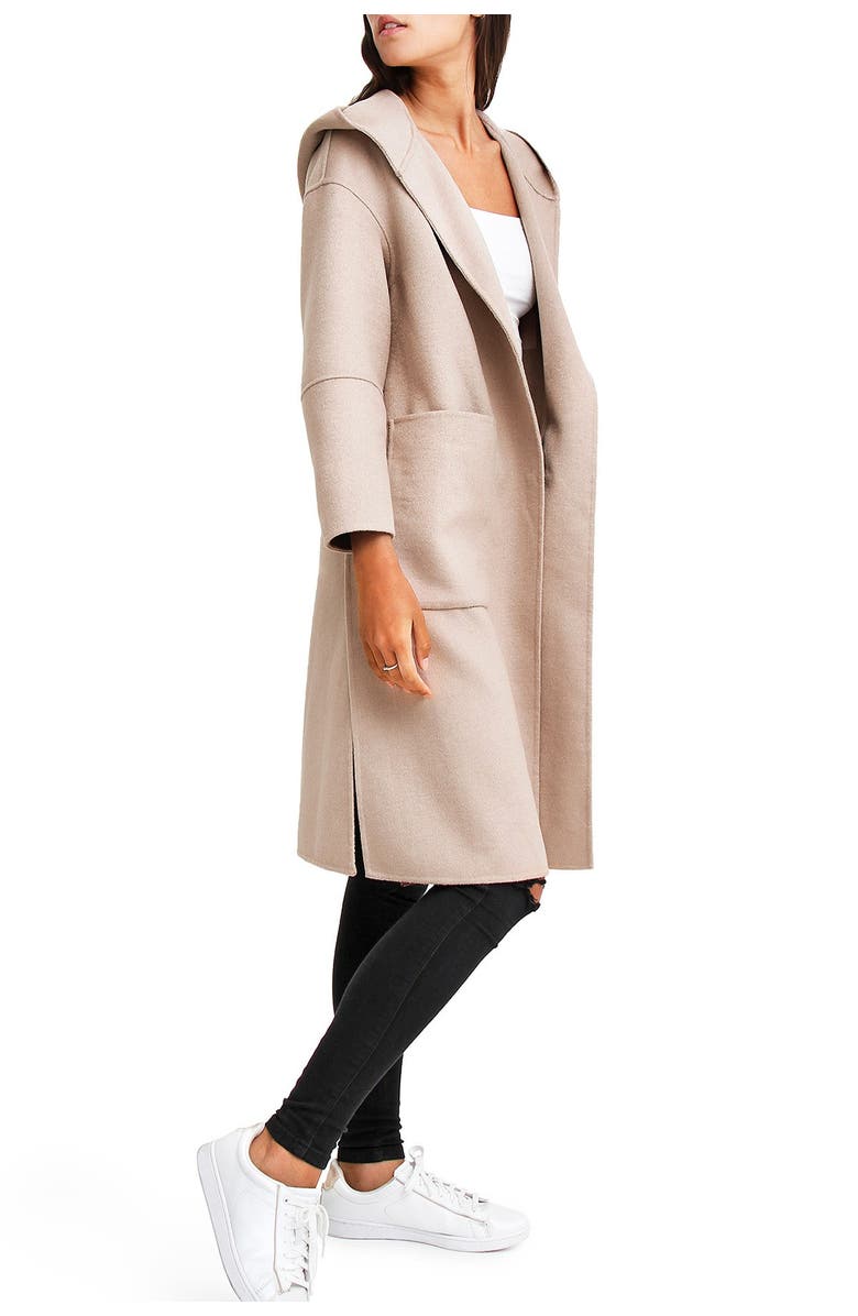 Belle & Bloom Walk This Way Wool Blend Oversized Coat, Alternate, color, Sand