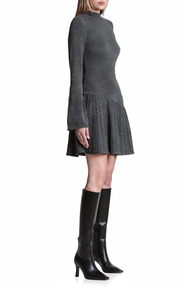 Long Sleeve Sweater Dress, Alternate, color, HEATHERED CHARCOAL