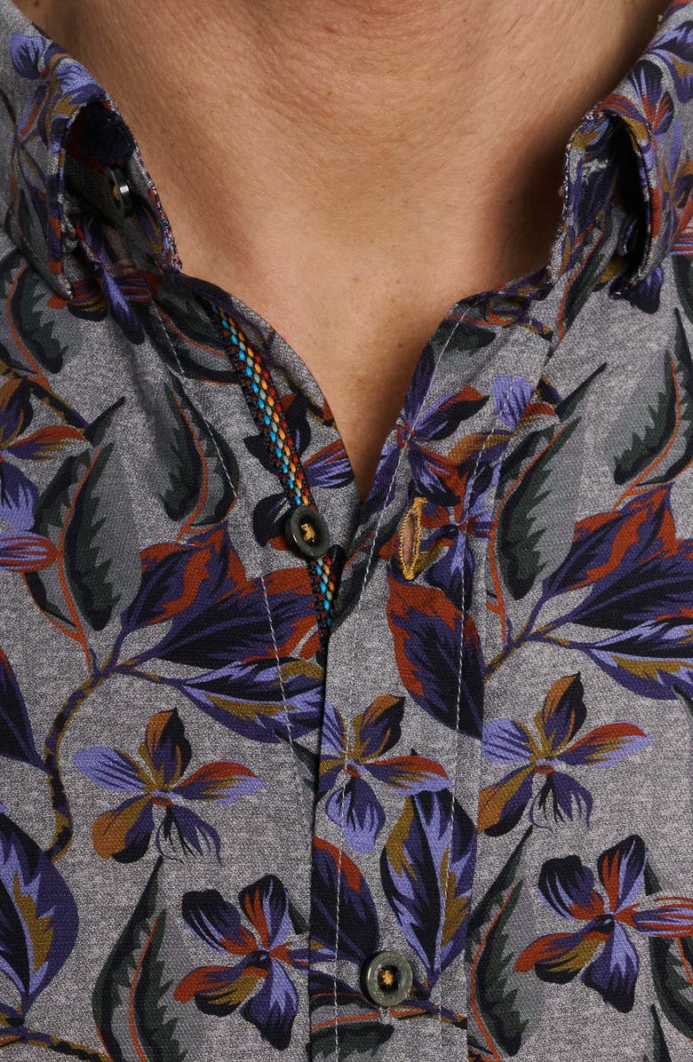 Robert Graham Ziton Tailored Fit Floral Cotton Button-Up Shirt, Alternate, color, Multi