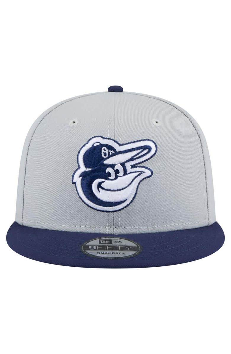 New Era Men's New Era Gray/Navy Baltimore Orioles 2-Tone Color Pack 9FIFTY Snapback Hat, Alternate, color, 