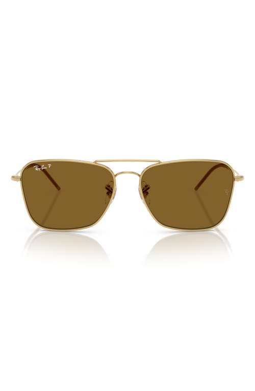 Ray Ban Square-frame Sunglasses In Gold Flash