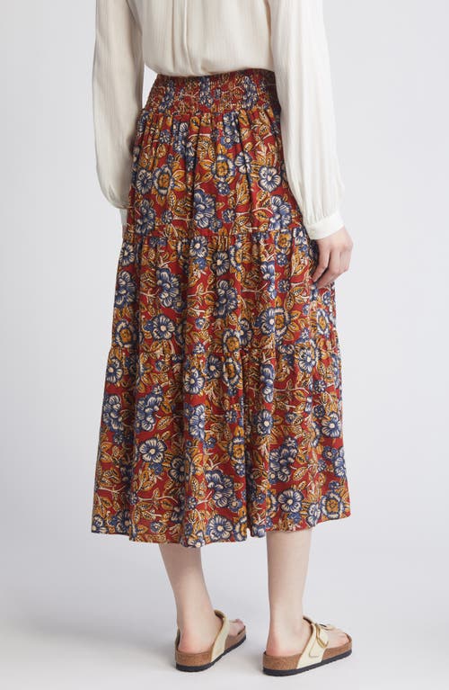 FAHERTY FAHERTY HARLOW FLORAL LINEN BLEND MAXI SKIRT
