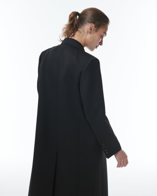 Theo The Label Aphrodite Zip Sleeve Duster Coat In Black
