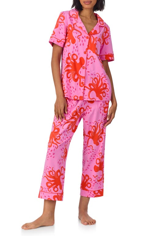 BEDHEAD PAJAMAS BEDHEAD PAJAMAS PRINT CROP STRETCH JERSEY PAJAMAS