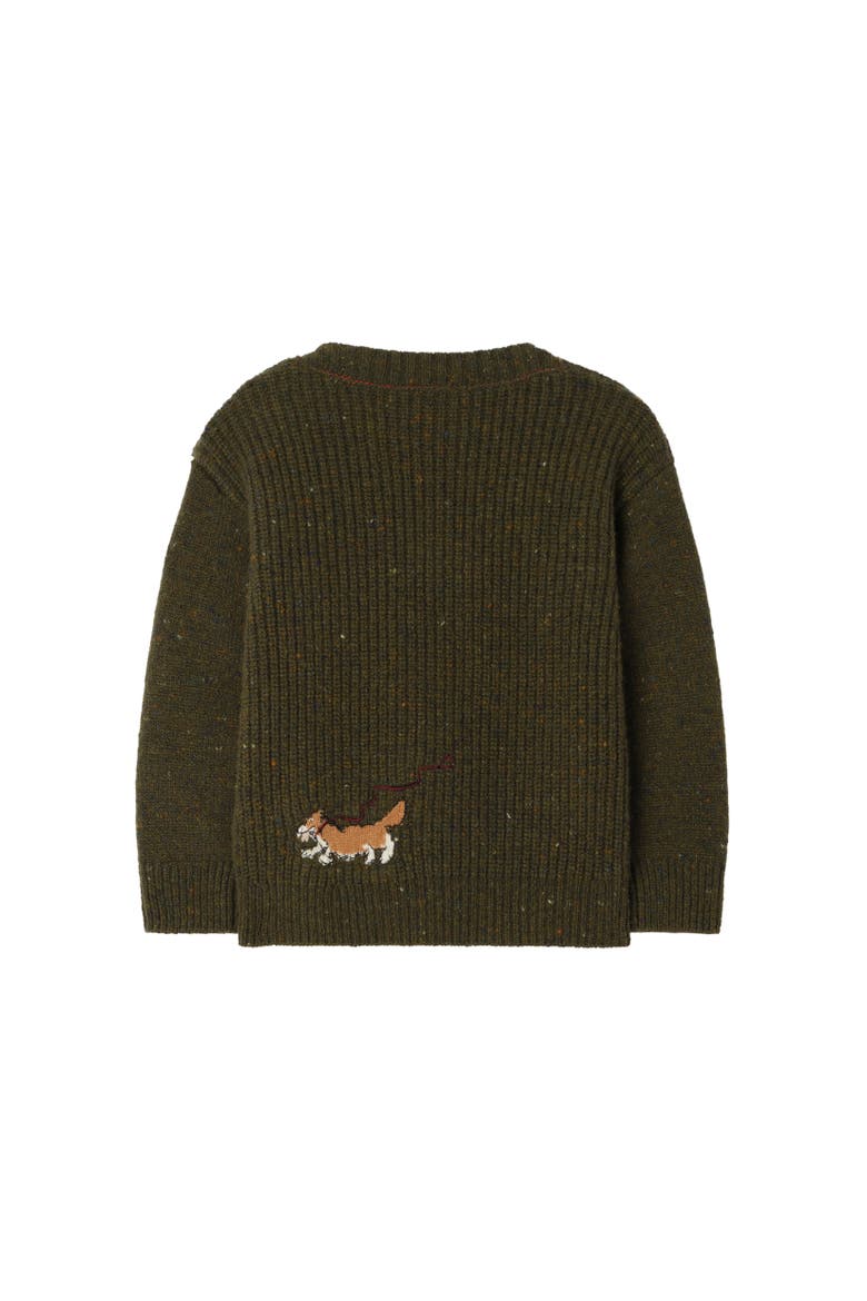 Postbox Bear Wool Cashmere Sweater, Alternate, color, Loden green