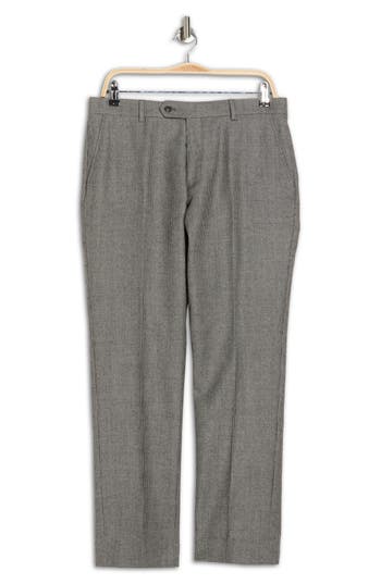 Tommy Hilfiger Check Wool Dress Pants In Gray