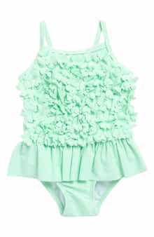 Little Me 3D Floral Skirted One-Piece Swimsuit