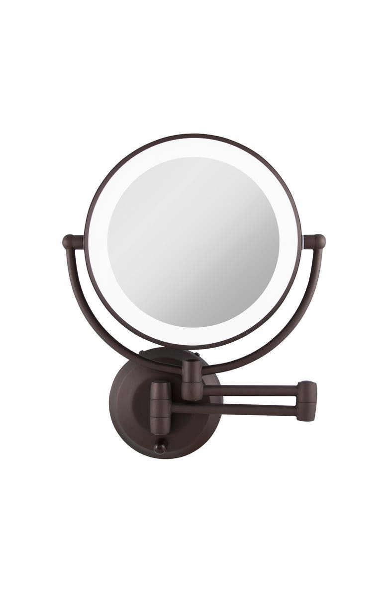Zadro Lighted Wall Mounted Makeup Mirror with 10X/1X Magnification & Extendable Arm, Main, color, Oil-Rubbed Bronze