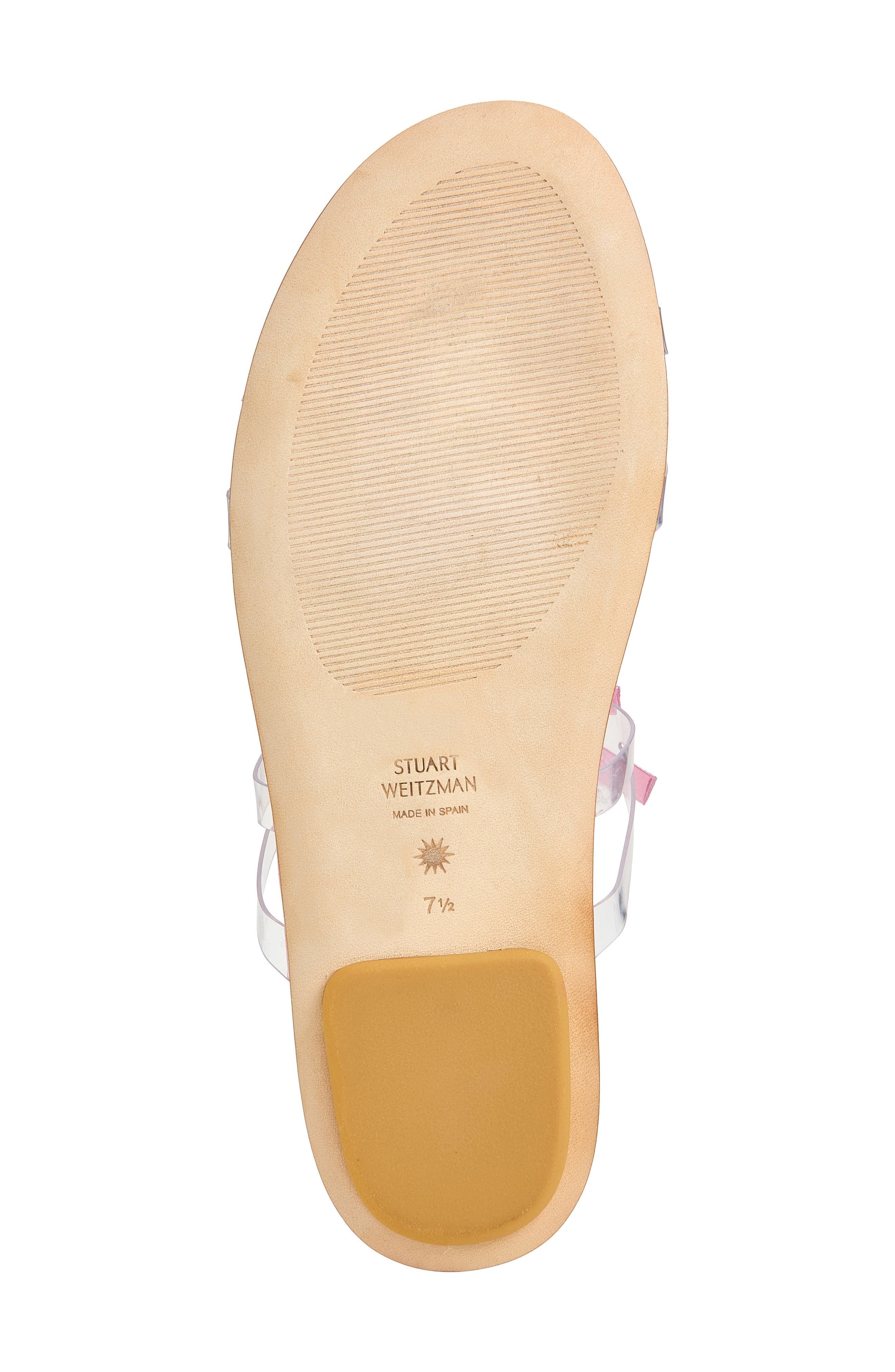 Stuart Weitzman Bow Slide Sandal, Alternate, color, Clear/ Cotton Candy