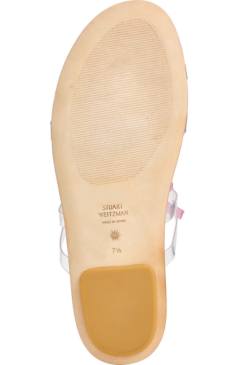 Stuart Weitzman Bow Slide Sandal, Alternate, color, Clear/ Cotton Candy