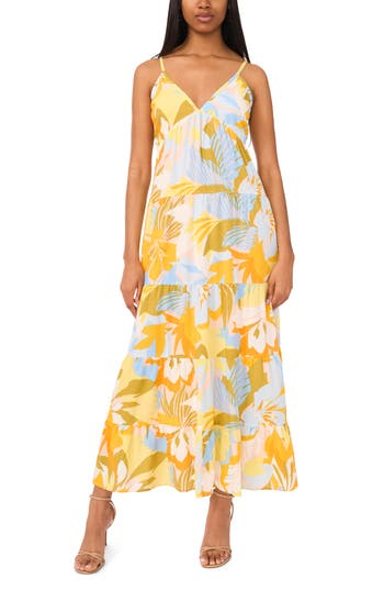 Msk Tiered Maxi Dress In Airy Blue