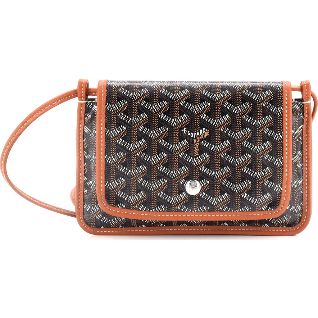 Pre-owned Goyard Goyard Plumet Clutch Wallet Coated Canvas In Brown