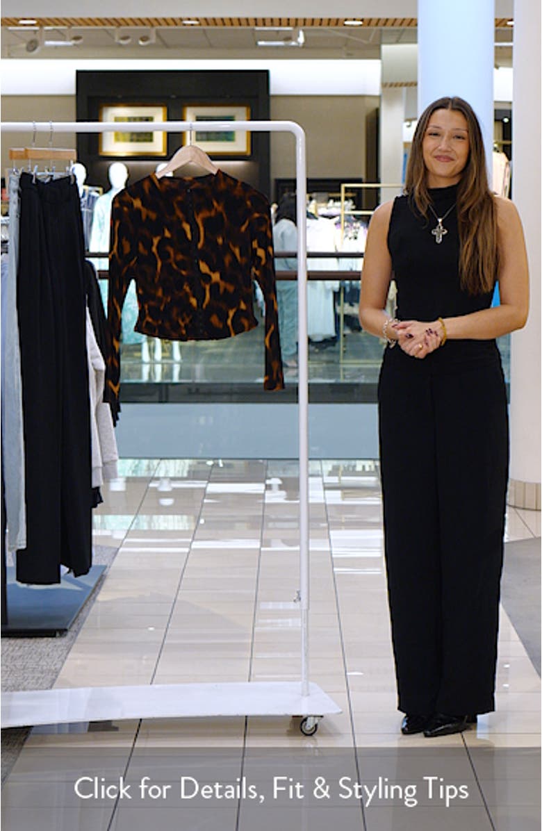 Tortoiseshell Print Long Sleeve Cardigan, sales video thumbnail