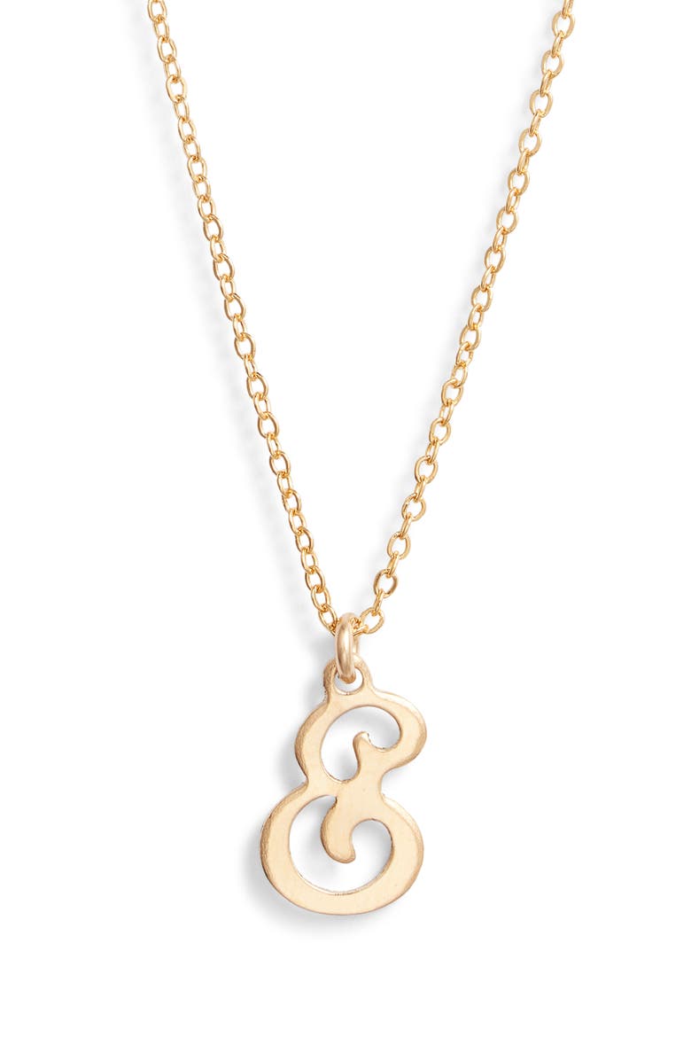 Gianna Initial Pendant Necklace, Main, color, GOLD / E