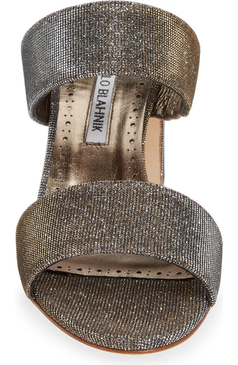 Manolo Blahnik Kalita Metallic Slide Sandal, Alternate, color,