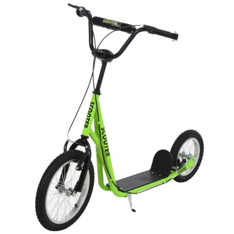 Teens Youth Kick Scooter with Adjustable Handlebar, Dual Brakes, Inflatable Wheels