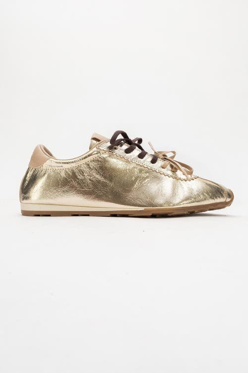 Forever & Always Shoes Crea Leather Sneakers In Gold Leather