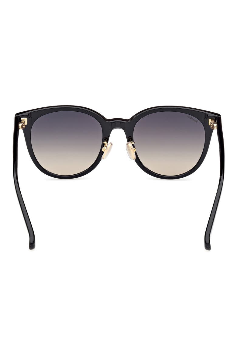 54mm Round Sunglasses, Alternate, color, SHINY BLACK / GRADIENT SMOKE